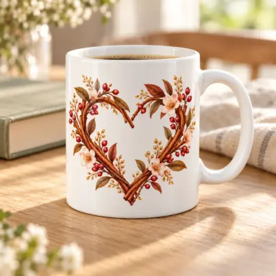 Heartwood Ceramic Mug — lifestyle view