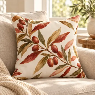 Gathering Branch Square Throw Pillow — lifestyle view