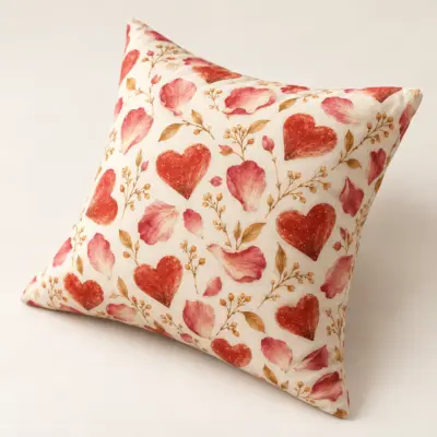 Hearts in Bloom Square Throw Pillow — alternate detail view