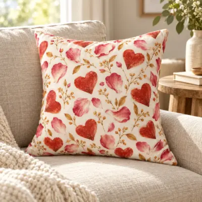 Hearts in Bloom Square Throw Pillow — lifestyle view