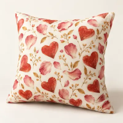 Hearts in Bloom Square Throw Pillow — main product view