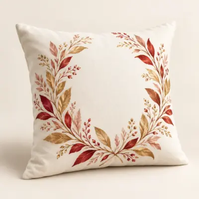 Golden Laurel Square Throw Pillow — main product view