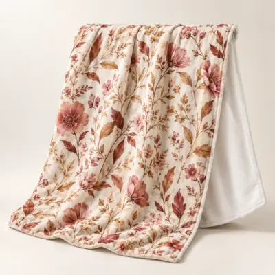Cinnamon Meadow Velveteen Plush Blanket — main product view