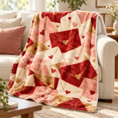 Autumn Letters Velveteen Plush Blanket — lifestyle view