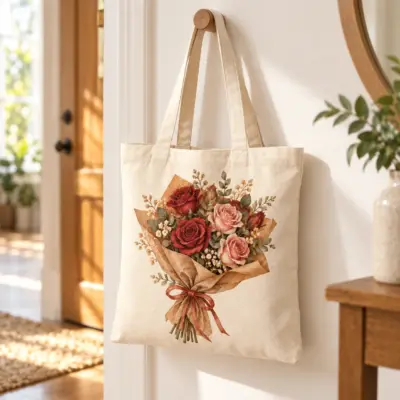 Flowers for Mom Natural Cotton Tote — lifestyle view