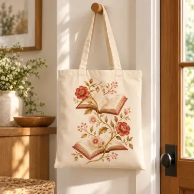 Shared Chapter Natural Cotton Tote — lifestyle view