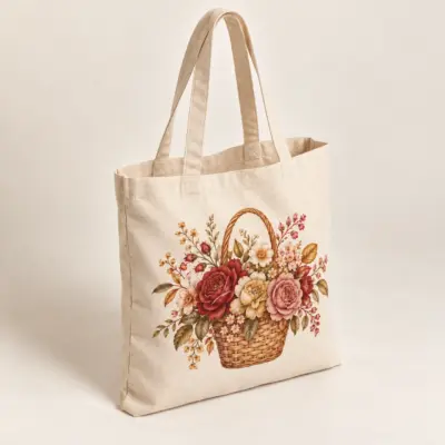 Gathering Basket Natural Cotton Tote — alternate detail view