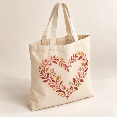 Everyday Heart Natural Cotton Tote — alternate detail view