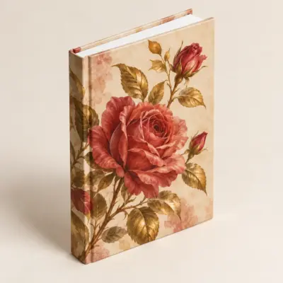 Rose Keepsake Matte Hardcover Journal — alternate detail view