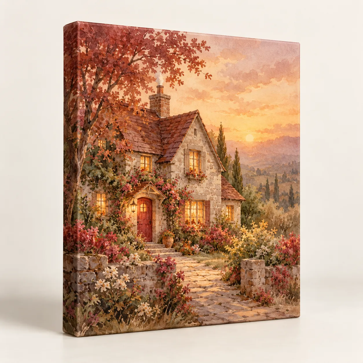 Home at Golden Hour Stretched Canvas Print — main product view
