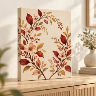 Two Branches Stretched Canvas Print — lifestyle view