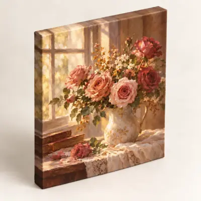 Rose Window Stretched Canvas Print — alternate detail view