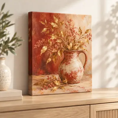 Gathering Table Stretched Canvas Print — lifestyle view