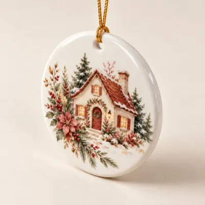 Home for the Season Ceramic Keepsake Ornament — alternate detail view