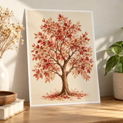 Family Tree Study Matte Art Poster — lifestyle view