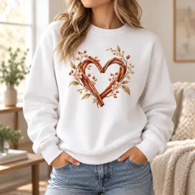Heartleaf Printed Crewneck Sweatshirt — lifestyle view