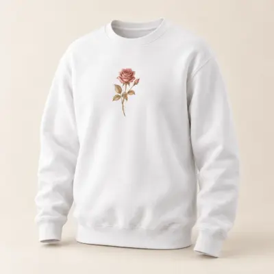 Rose Sprig Printed Crewneck Sweatshirt — main product view