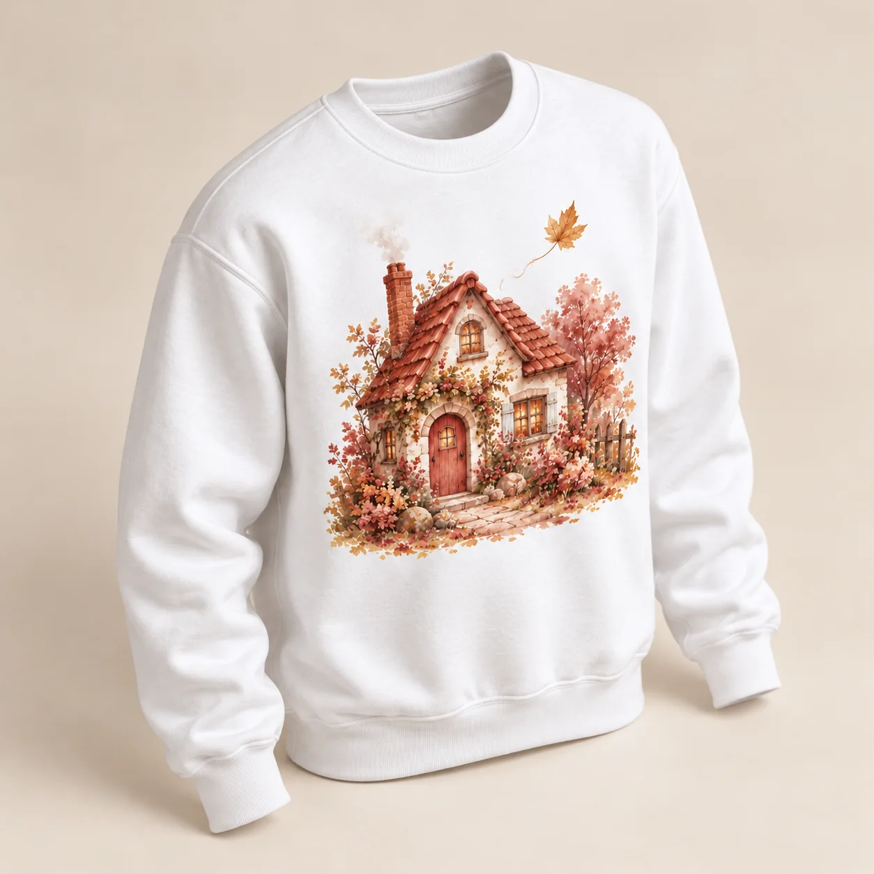 Homeward Leaf Printed Crewneck Sweatshirt — alternate detail view