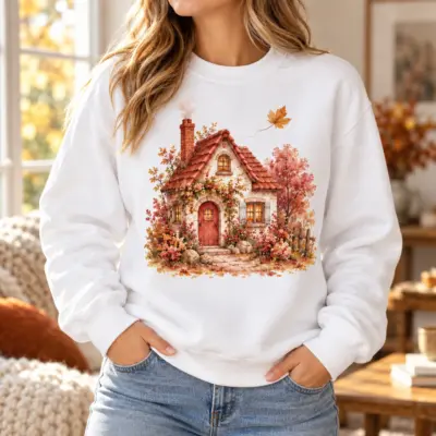 Homeward Leaf Printed Crewneck Sweatshirt — lifestyle view